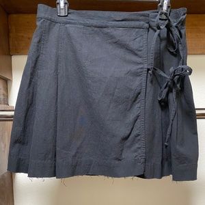 Women's Free People Black Mini Skirt Wrap Skirt with Bows Size XL